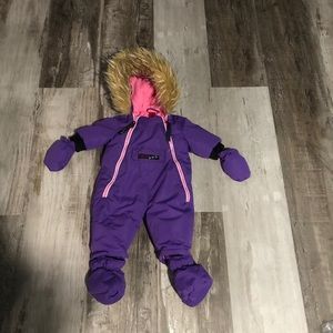canada weather gear girls bunting purple 6-9 Month